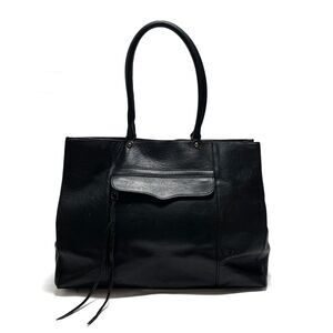 Rebecca Minkoff Mab Large Leather Tote Bag Black Double Handle